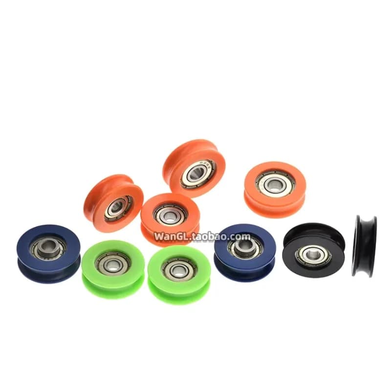 10 piezas de diámetro interior de 5 mm, rodamientos recubiertos de plástico de varios tamaños, poleas resistentes al desgaste, ruedas guía de POM