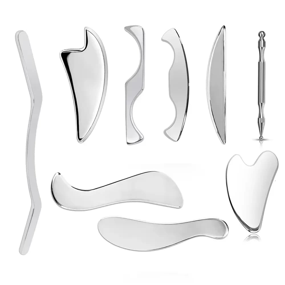 Herramientas Gua Sha para Tejido Fascial, Masajeador Manual de Músculos, Raspador de Liberación de Fibras, Cuchillo de Raspado para Relajación