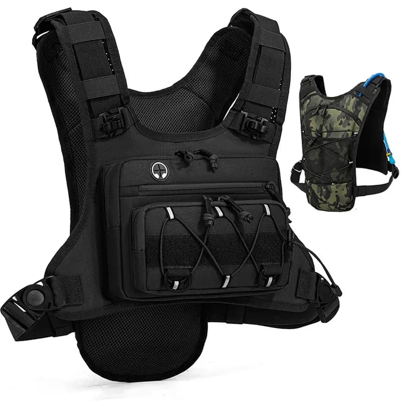 Chaleco de hidratación para correr, ciclismo, senderismo, carreras de bicicleta, maratón, bolsa deportiva táctica para hombres y mujeres, mochila