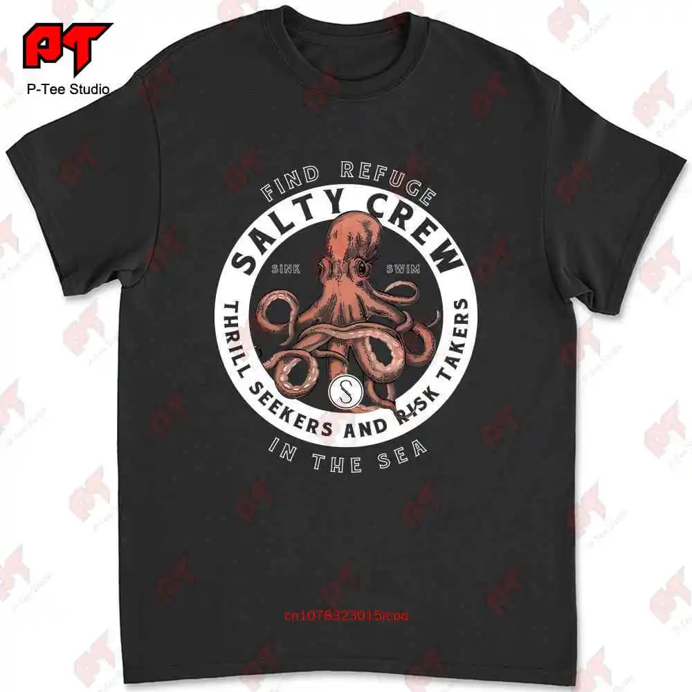 Salty Crew Deep Reach camiseta negra para niños, todas las tallas, IYRN