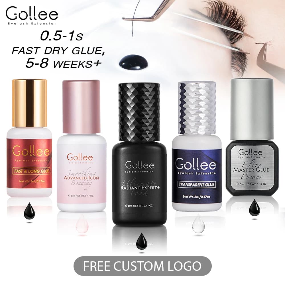 Gollee-adhesivo para pestañas de secado rápido, 0,5 s, larga duración, 6-8 semanas, pegamento para extensiones de pestañas, sin irritación,