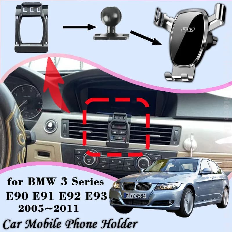 Soporte para teléfono móvil para BMW Serie 3 E90 E91 E92 E93 2005 ~ 2011 Clip de ventilación soporte para móvil accesorios de montaje para coche