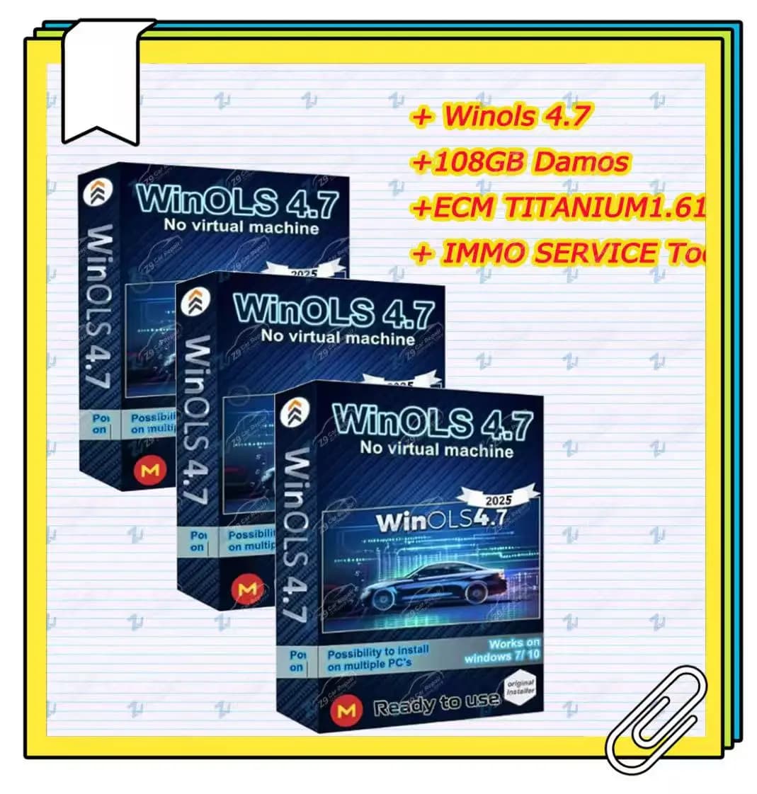 4 en 1 Winols 4.7 Completamente Activado +108GB Damos Windows 7 10 11 Sin Virtualización Multi-idioma +ECM TITANIUM 1.61 + Herramienta de Servicio