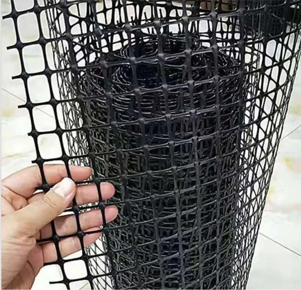 Red de malla de plástico negro a prueba de fugas, red de seguridad para jardín, gato, mascota, pollo, patos, malla de celosía, valla, barandilla