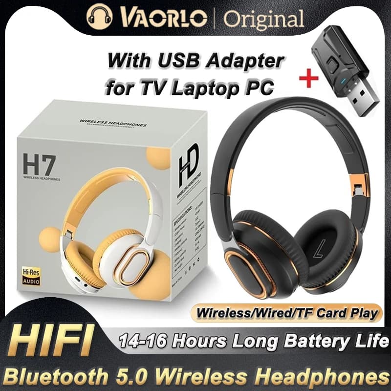H7/H3 Tv auriculares Bluetooth auriculares inalámbricos con micrófono adaptador USB auriculares con cancelación de ruido estéreo plegable bajo