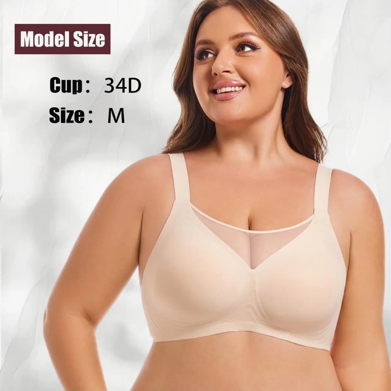 Sujetador de gelatina sin costuras de talla grande sin aros para mujer con Tirantes ajustados para evitar la flacidez M L XL 2XL 3XL