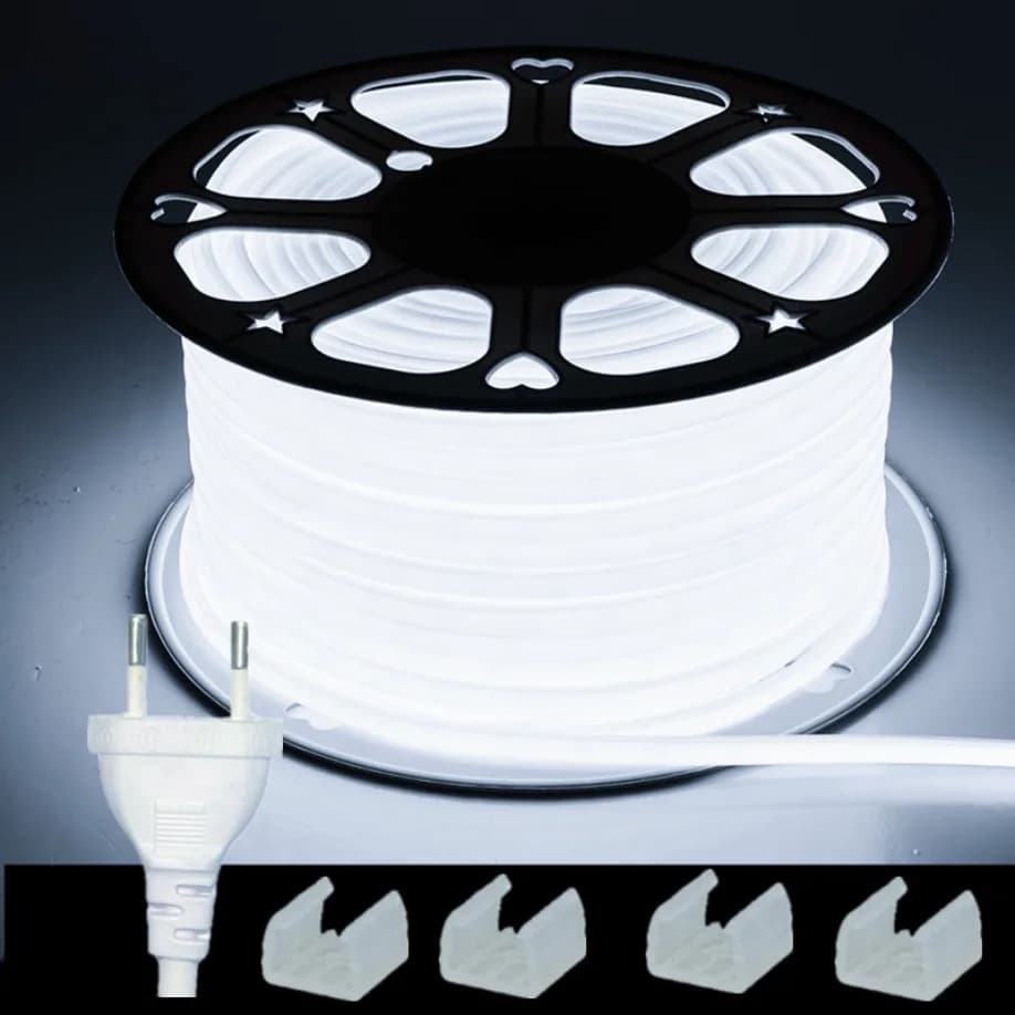 Tira de luces LED COB, 288leds/M, 220V, enchufe europeo, RA90, blanco cálido, 3000K, 4500K, 6500K, cinta LED flexible para dormitorio, cocina,