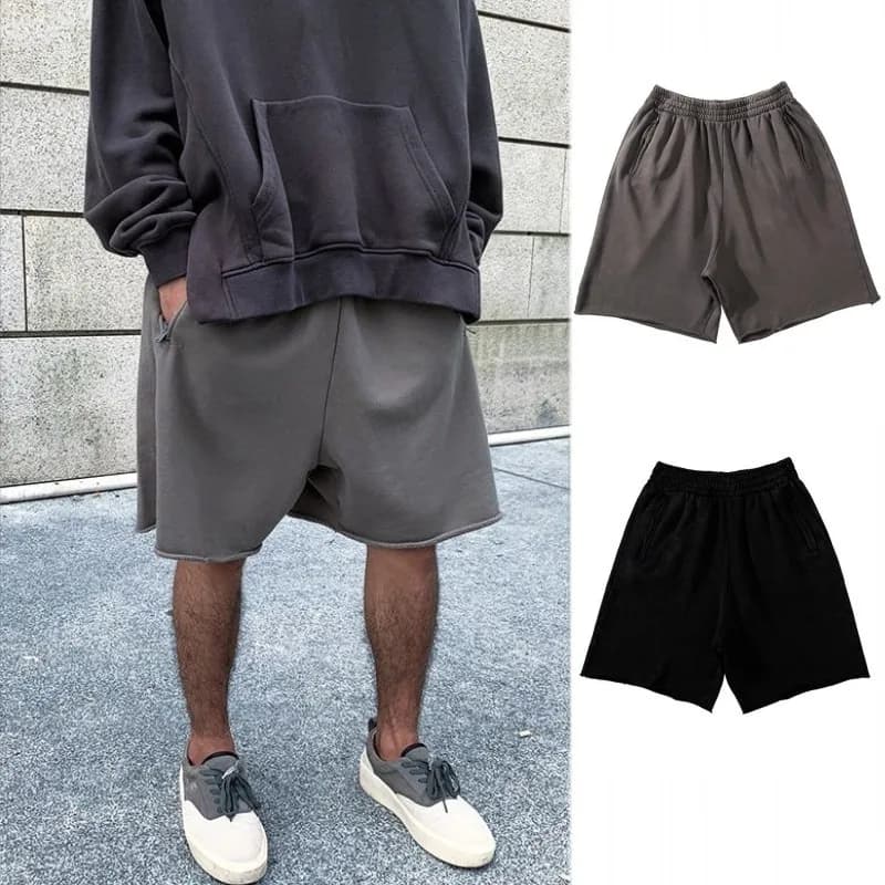 Pantalones cortos deportivos grises de algodón para entrenamiento de surf al aire libre de verano, pantalones cortos informales sueltos y suaves para