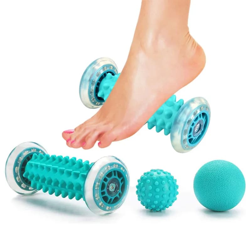 Masajeador de pies, Kit de bolas de rodillo de masaje, Yoga, deporte, pelota de Fitness para mano, pierna, terapia del dolor de espalda, recuperación