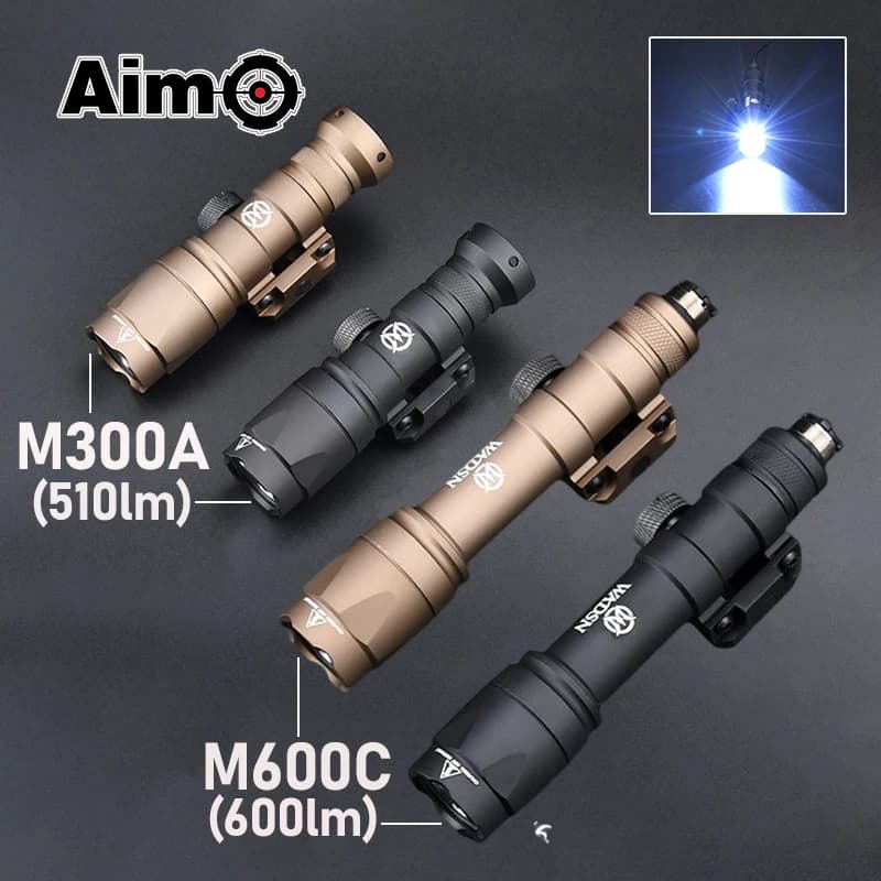 Linterna Táctica WADSN Airsoft Surefir M600C M600 M300 para Rifle AR15, Linterna LED para Caza, Foco SF M300A, Lámpara para Armas