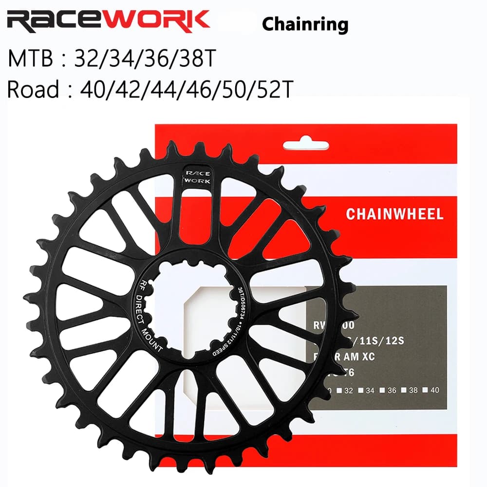 RACEWORK MTB bicicleta de carretera plato de bicicleta de montaña 32T 34T 36T 38T corona rueda de cadena ancha estrecha 40T 42T 44T 46T 50T 52T para