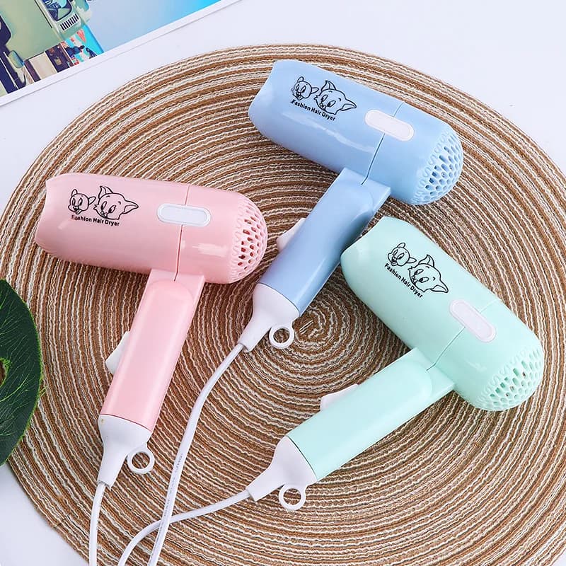 Mini secador de pelo plegable de moda, 400w, baja potencia, a prueba de radiación, para el hogar, viaje, dormitorio, herramienta de modelado de