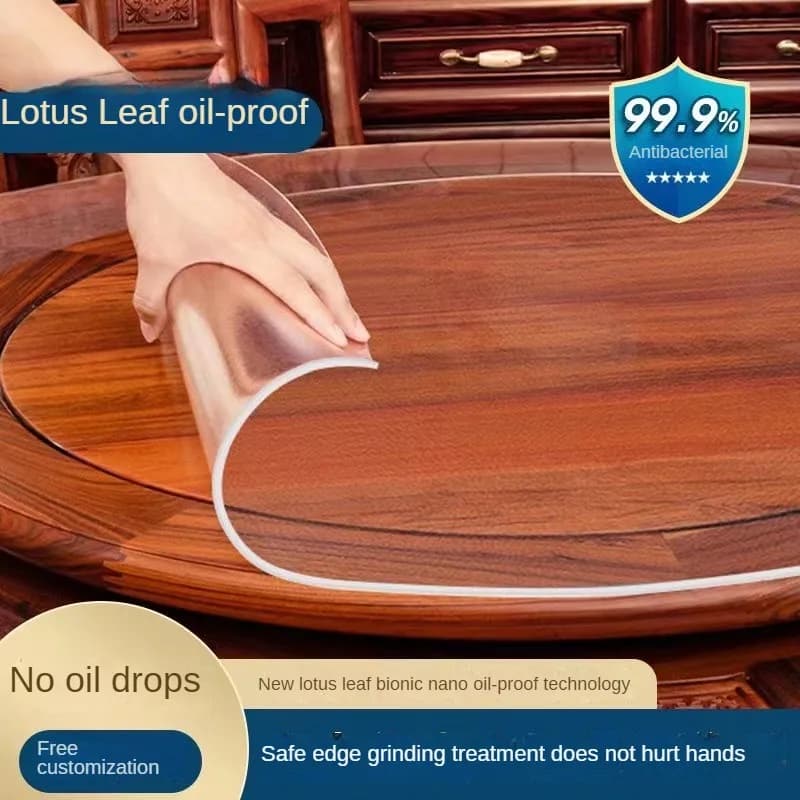 Mantel redondo transparente de plástico suave, PVC, impermeable, a prueba de aceite, para sala de estar, mesas de comedor, cocina, Protector de