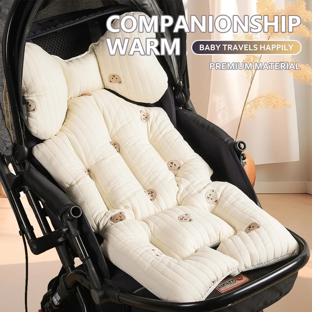 Cojines cálidos para asiento de cochecito de bebé, cojines para asiento de bebé de algodón grueso, universales, para las cuatro estaciones, otoño