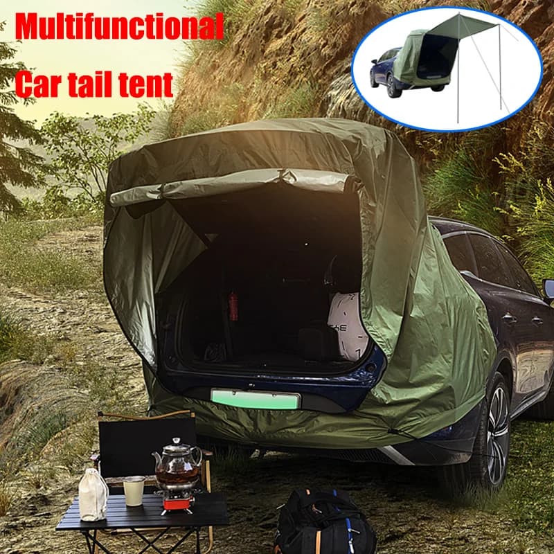 Tienda trasera de coche al aire libre, tienda trasera de coche de Picnic para acampar con dosel, tienda de extensión trasera de coche, tienda trasera
