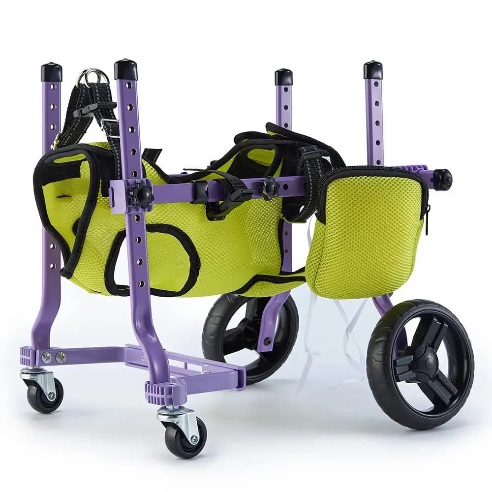 Silla de ruedas genérica ajustable de aluminio para perros, ayuda para la rehabilitación y la marcha de perros mayores y discapacitados.