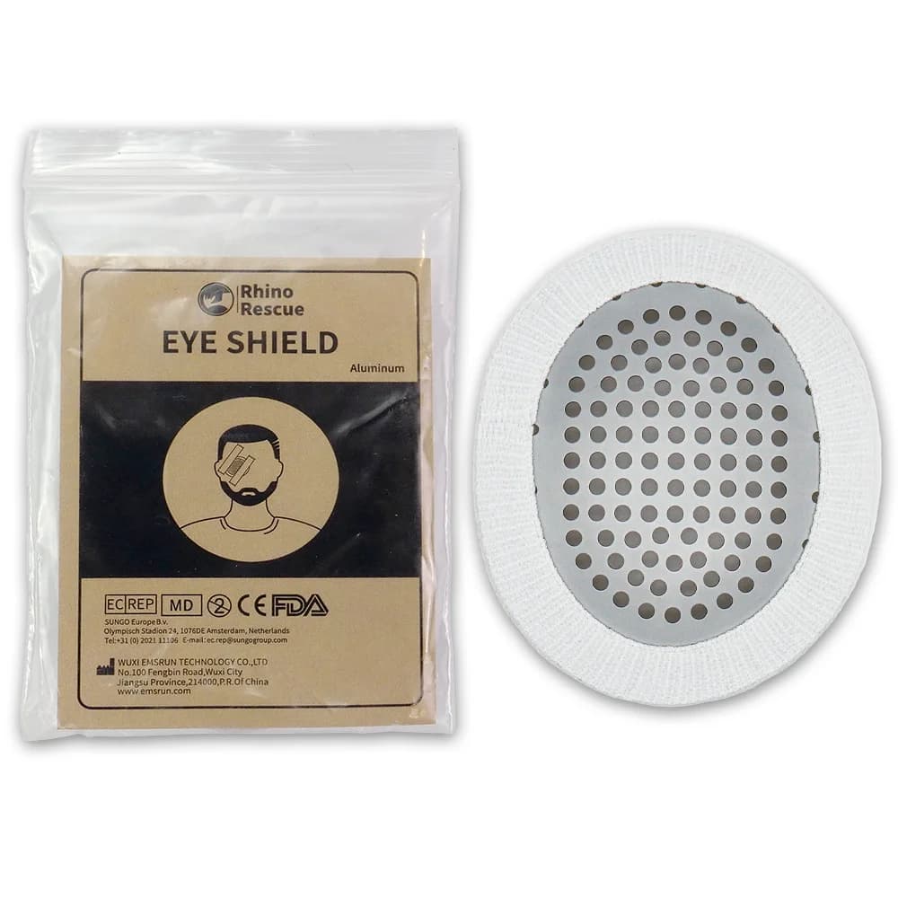 Protector de ojos de rescate de rinoceronte, aleación de aluminio, colocado sobre un ojo herido o postoperatorio, kits de primeros auxilios del