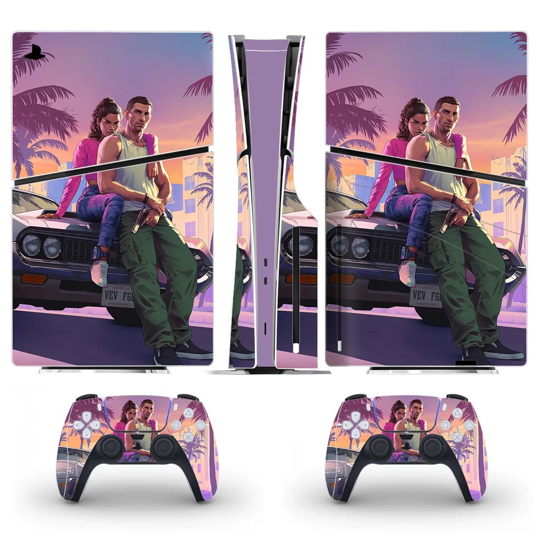 Nuevo Vinilo Adhesivo para Consola PS5 Slim (Edición Digital y con Disco) y 2 Controles, Diseño de Película y Videojuego, También Disponible para