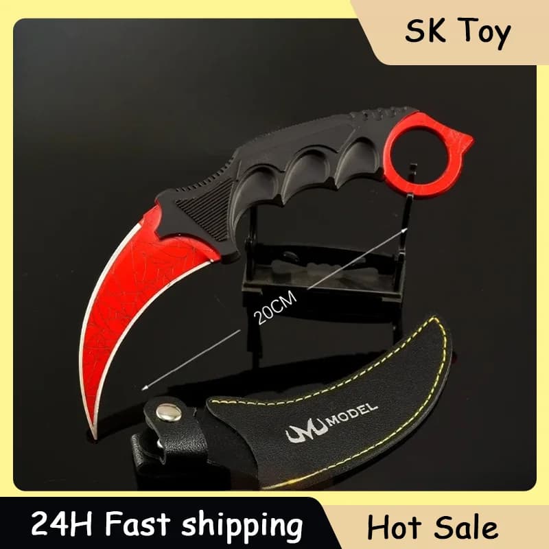 Cuchillo Táctico de la Serie M9 Crimson Web de 20 cm, Periférico del Juego GO'S, con Funda, Espada Decorativa de Metal sin Filo, Regalo para Niños