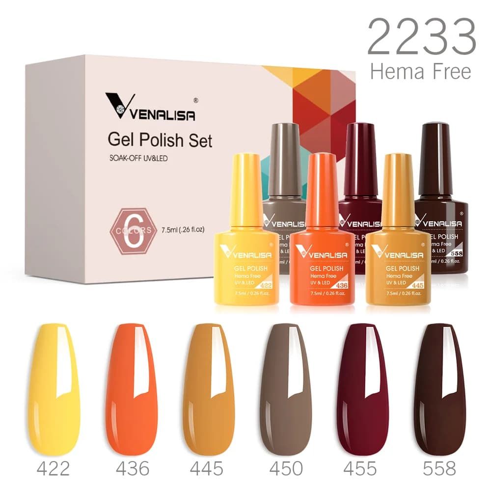 Venalisa-Kit de esmaltes en Gel para uñas, barniz semipermanente para Nail Art, sin HEMA, colección de colores de otoño y otoño, UVLED