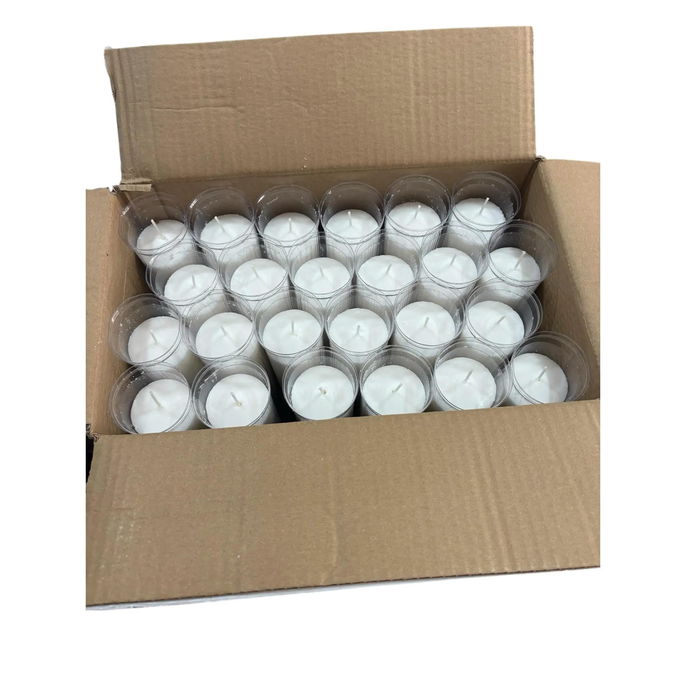 Velón extra largo color blanco, rojo caja completa  fabricado  en España medidas  de alto 26 cm  duración  11 dias marca Lumar