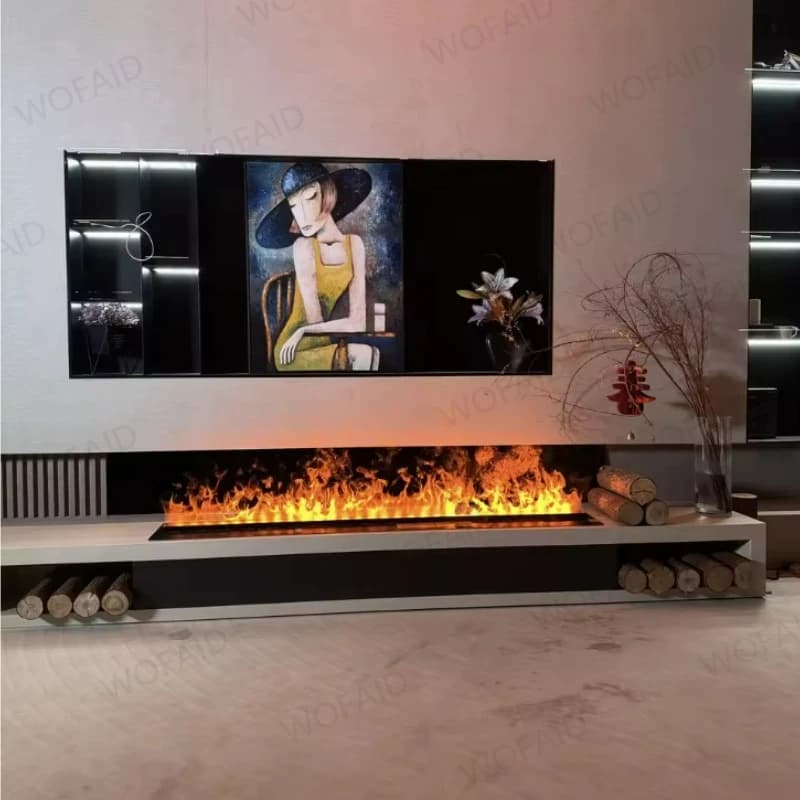 Chimenea eléctrica más vendida, chimenea decorativa con llama 3D de vapor de agua, chimenea sin humo, segura, garantía de 5 años, sin IVA de la UE