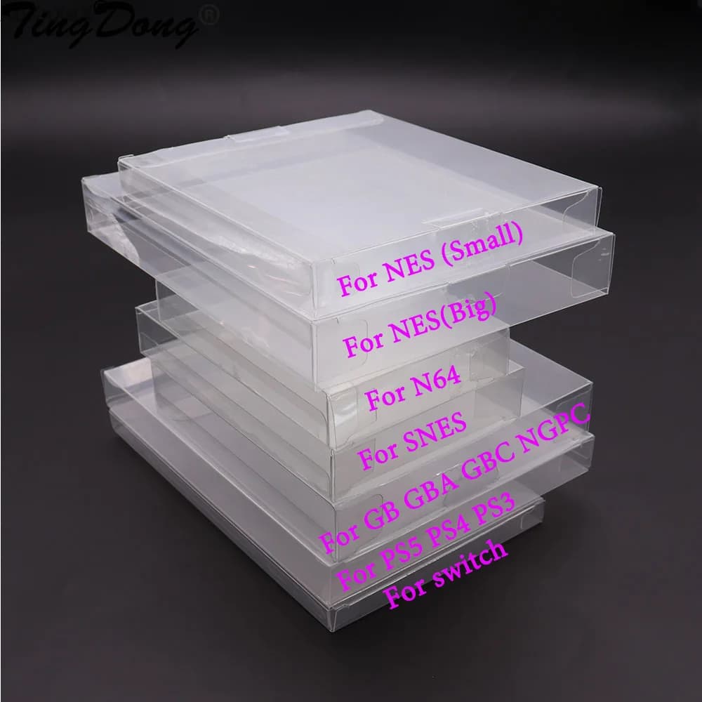 Caja protectora transparente para juegos CIB, funda de plástico transparente para N64 GB, GBA, GBC, SNES, NES, Switch, PS5, PS4, PS3, PS2, 20 piezas