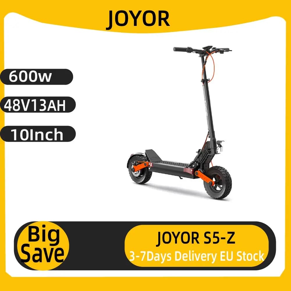 Scooter Eléctrico Todoterreno JOYOR S5-Z para Adultos, Batería de 48V 13Ah, Llantas de 10 Pulgadas, Scooter Eléctrico para Desplazamientos Urbanos
