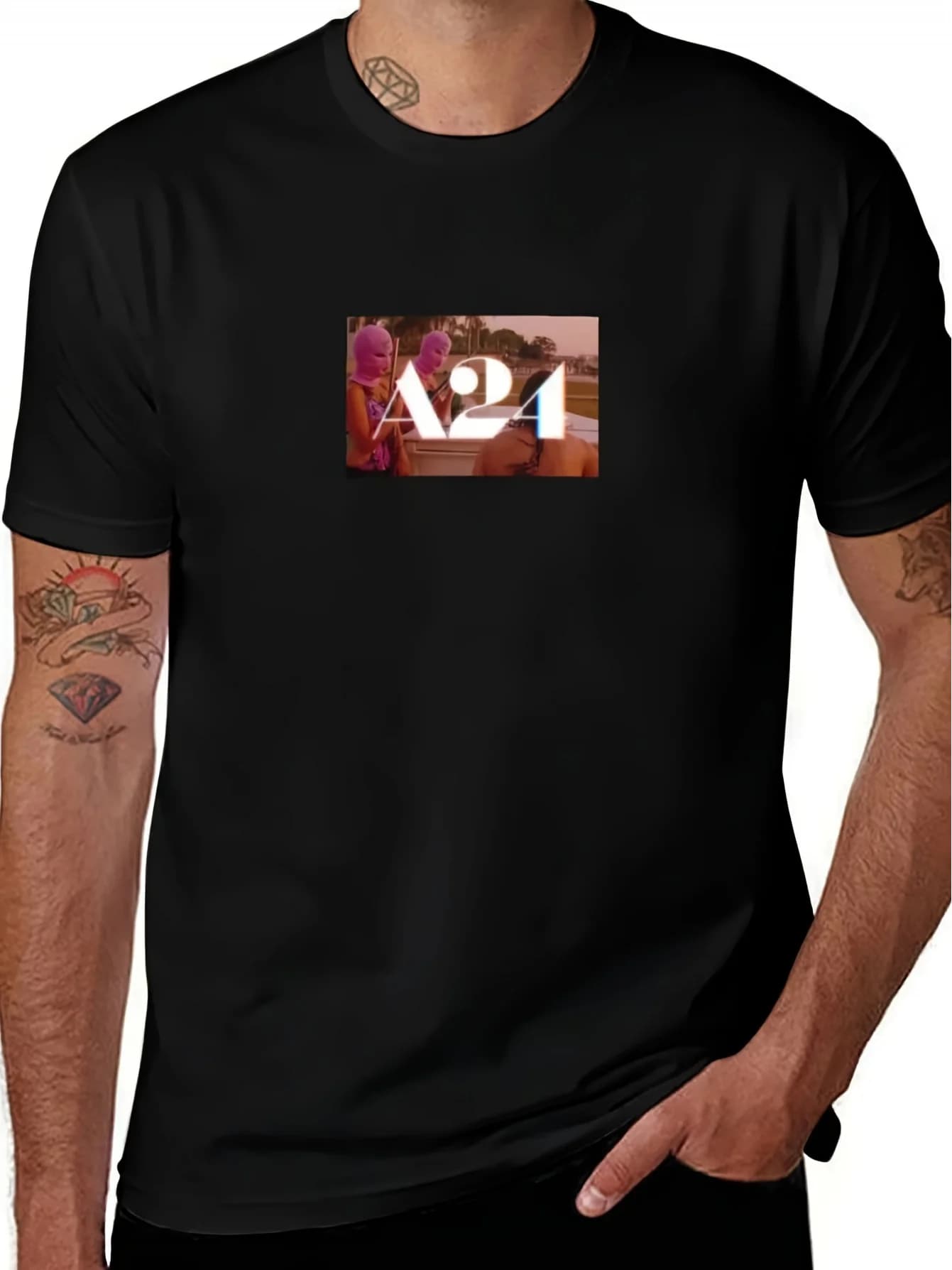 Camiseta vintage de anime A24 Spring Breakers, artículos de diseñador de lujo a precios económicos, tops de verano para hombre, camisetas