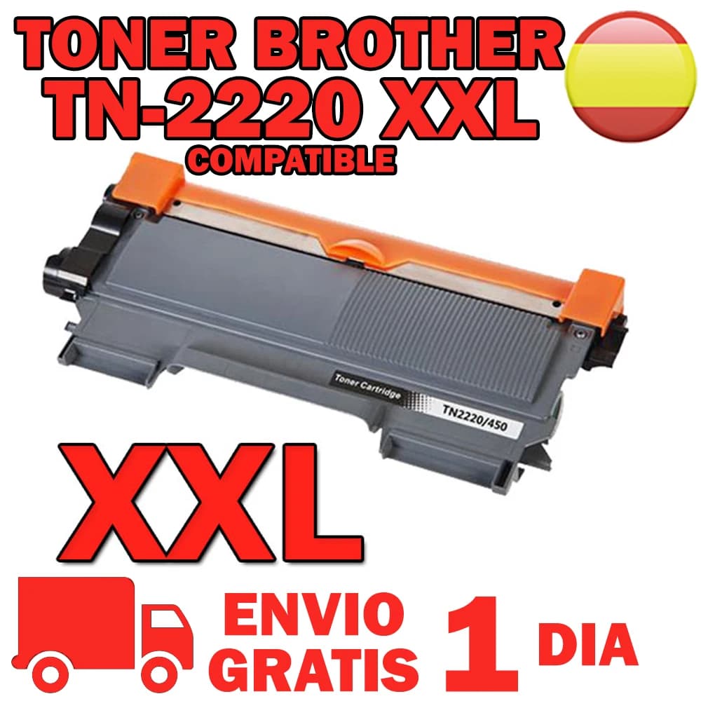Toner Genérico TN2220 XXL Compatible con Brother TN-2220 XXL - Para DCP 7055, 7057, 7060, 7065, 7070, HL 2130, 2132, 2135, 2200, 2215, 2220, 2230,