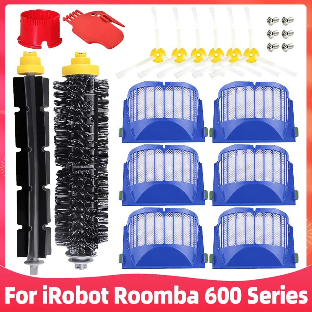 Para iRobot Roomba Serie 600 692 690 680 660 651 650 620 618 610 620 625 671 695 564, cepillo principal y lateral, filtro HEPA para robot aspirador
