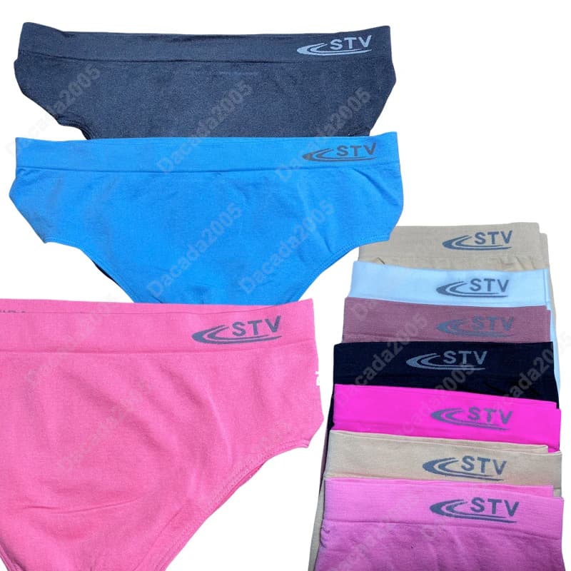 Dacada2005 12 Bragas COLORES STV Talla M-L-XL-XXL-3XL-4XL Sin costuras Licra Mujer Ropa Interior Coulote altas buena sujeción