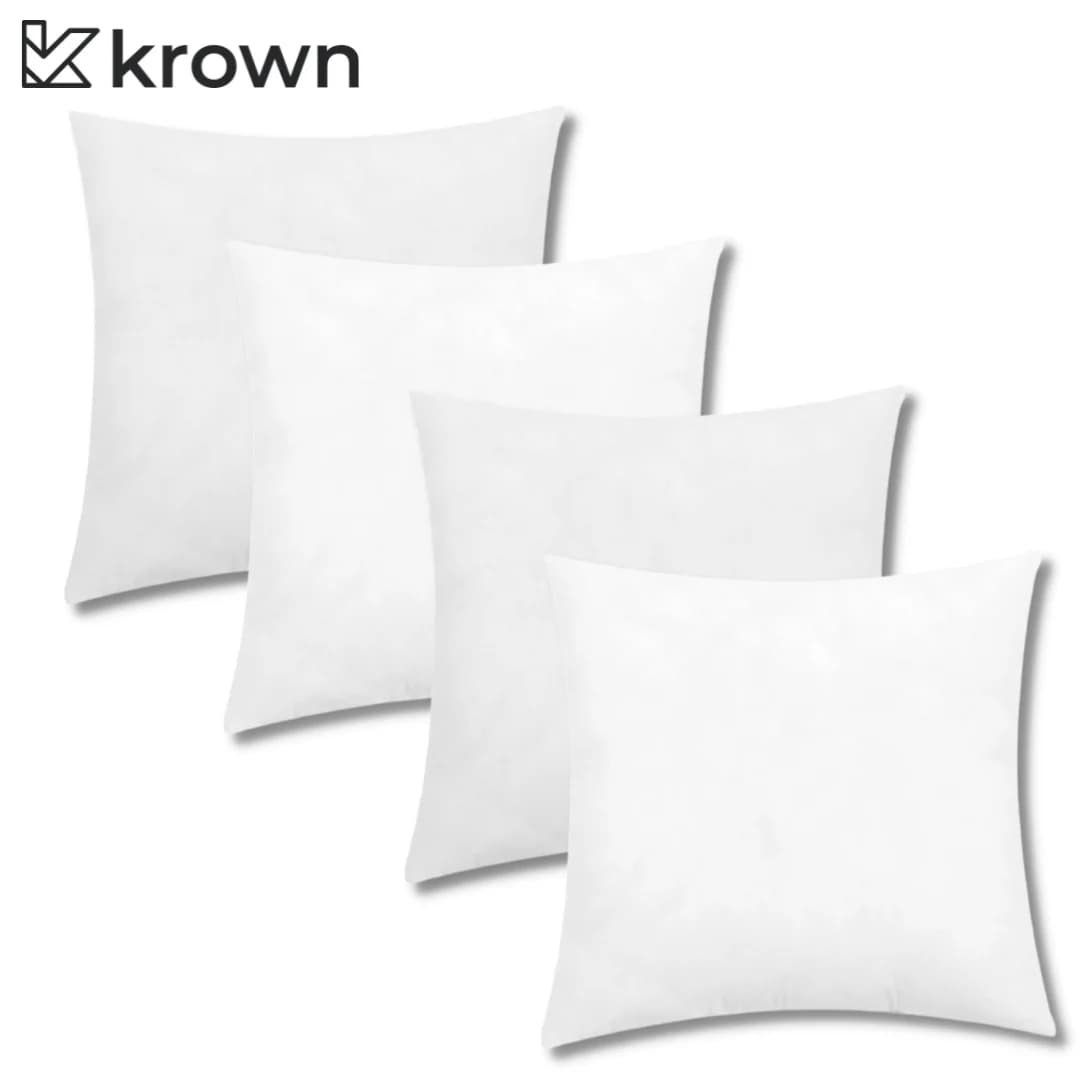 KROWN - Pack de 2 o 4 Unidades. Cojines Decorativos , Cojín Acolchado Para el Hogar, Almohadón Relleno de Fibra Hueca, Para el Sofá o el Coche, en
