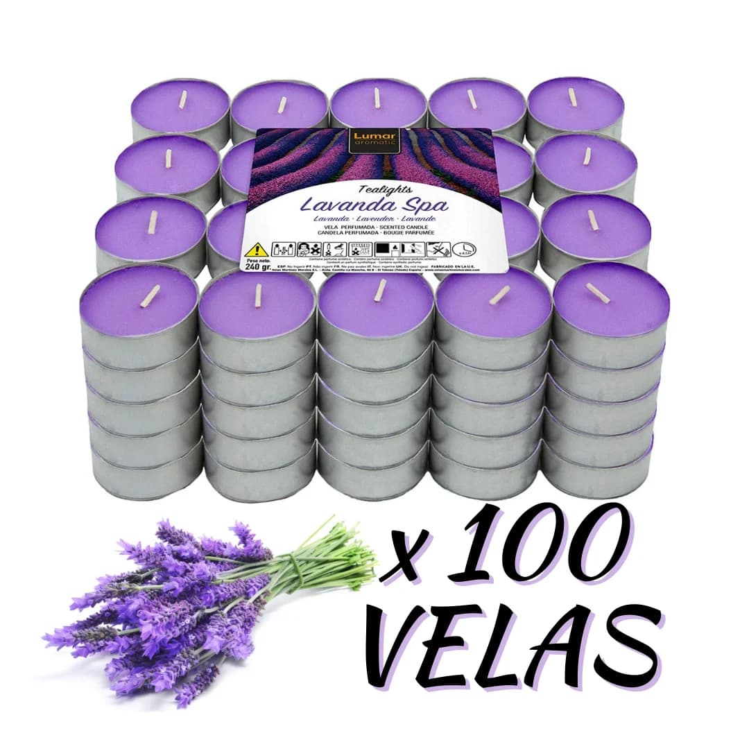 KROWN - Pack 60/100 Velas Perfumadas TeaLights Duración Aproximadamente 4,5 Horas, Velas de Té Aromáticas Baratas Lowcost, Vainilla, Canela, Coco,