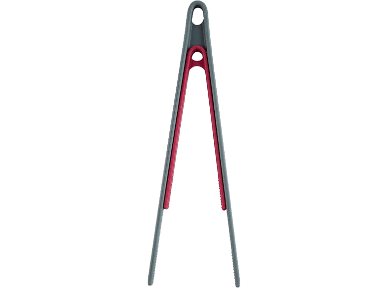 Pinzas de cocina - Jata HACC4522, 2 Pinzas, Silicona y acero inoxidable, Gris Rojo