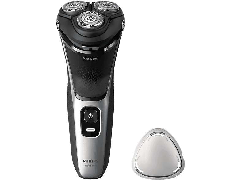 Afeitadora - Philips S3000 S3143/00, eléctrica, Seco y mojado, 60 min, Cortapatillas, Negro