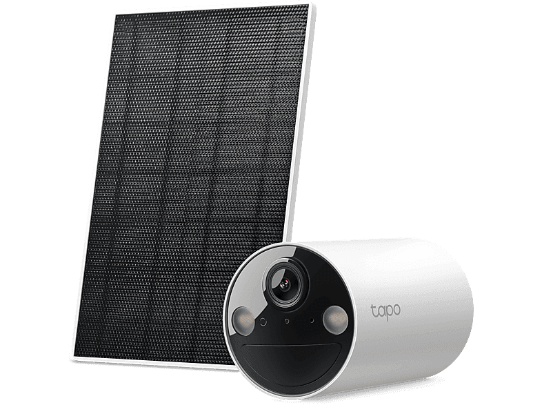 Cámara de vigilancia IP - TP-Link Tapo TC82 Kit, Kit Vigilancia Inteligente 2K con Panel Solar, Visión Nocturna a Color, Blanco