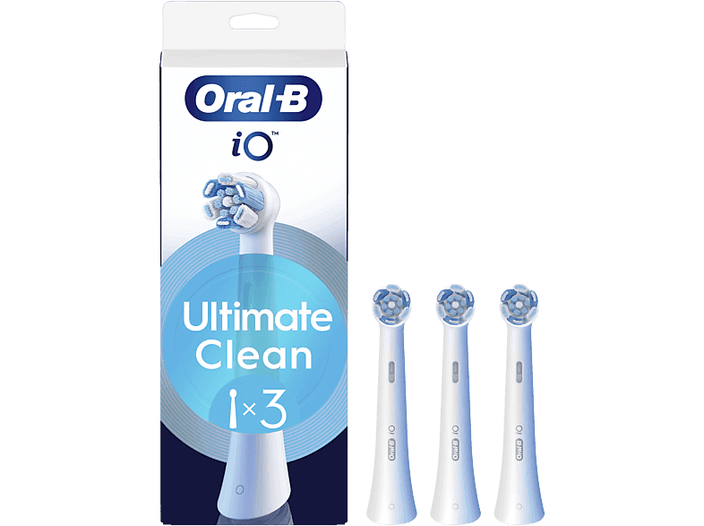 Recambio para cepillo dental - Oral-B iO Ultimate Clean, Pack de 3 unidades, Blanco