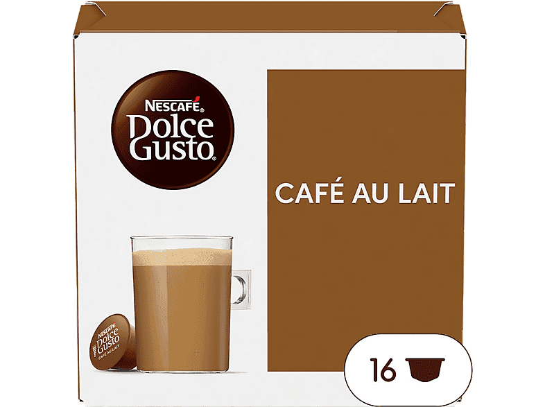Cápsulas monodosis - Dolce Gusto Café con leche,Pack de 16 cápsulas para tazas