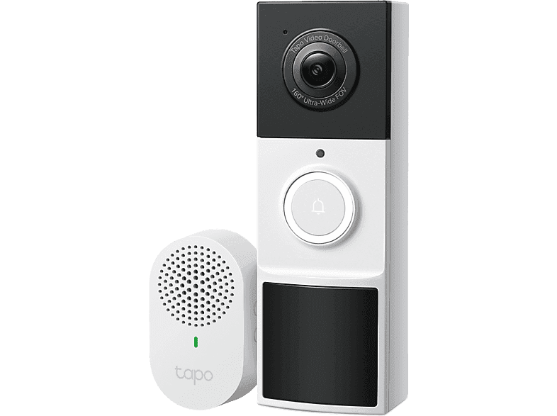 Timbre inteligente - TP-Link Tapo D210, Hasta 6 Meses Autonomía, 2K, Visión 160°, Nocturna Color, Detección IA, Sonido Bidireccional, IP65