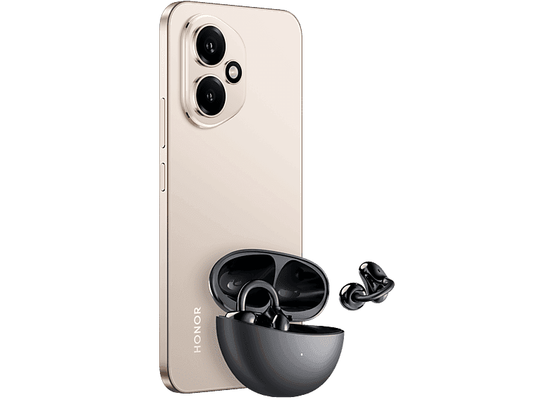 Móvil - Honor 400 5G, Desert Gold, 256GB, 8GB RAM, 6.55" AMOLED, Qualcomm Snapdragon 7 Gen 3, 5300 mAh, MagicOS 9.0 + Auriculares flip clip buds