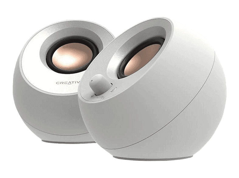 Altavoces para PC - Creative Pebble V3, Bluetooth, USB-C, 2.0 Canales, Clear Dialog y Surround, Blanco