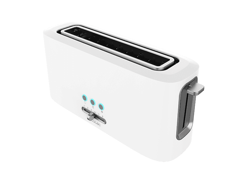 Tostadora - Cecotec Toast&Taste 10000 Extra, 980W, 1 ranura extraancha, Capacidad para 2 tostadas, 6 niveles, 3 funciones, Blanco