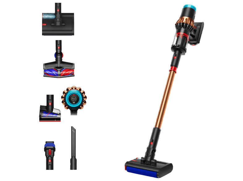 Aspirador escoba - Dyson V16 Piston Animal Submarine™, Friegasuelos, 3en1, Potencia succión 315 AW, Autonomía 70 min, Black/Cooper