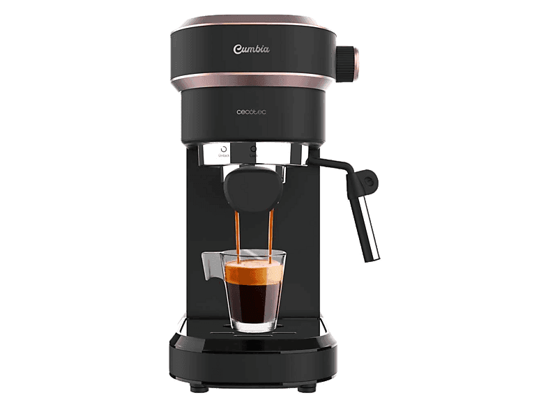 Cafetera express - Cecotec Cafelizzia 890 Rose, 20 bar, 1350 W, 1.2 l, 2 tazas, Negro