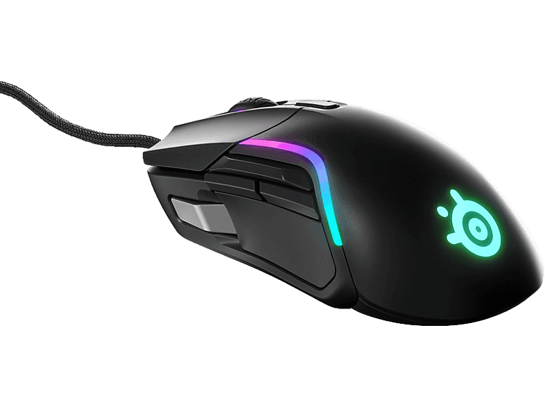 Ratón gaming - SteelSeries Rival 5, Por cable, USB, 18.000 ppp, RGB, Aceleración 40G, 1 ms, Negro