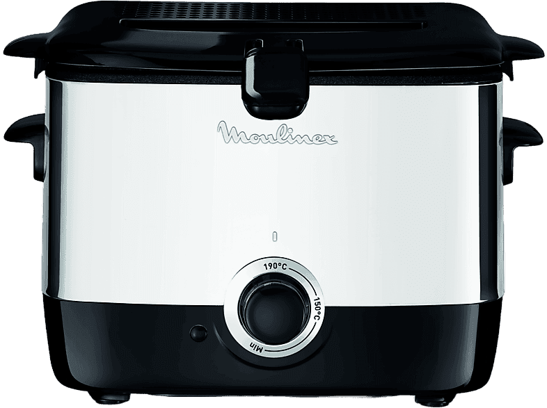 Freidora - Moulinex AF 2200 Minifrito, Potencia 1000 W, Capacidad 1 l, Termostato regulable de hasta 190 ºC, Acero Inoxidable, Gris