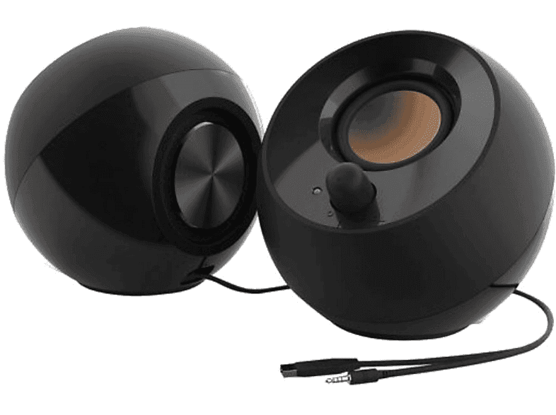 Altavoces para PC - Creative Pebble, 4.4 W, USB, 86 dB, Diseño Minimalista, 2.0 Canales, Negro