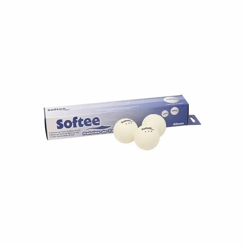 Caja de 6 pelotas de tenis de mesa Softee