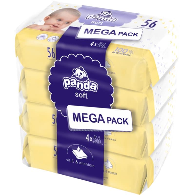 BELLA Baby Happy Panda toallitas húmedas limpiadoras para niños 4x56 ud